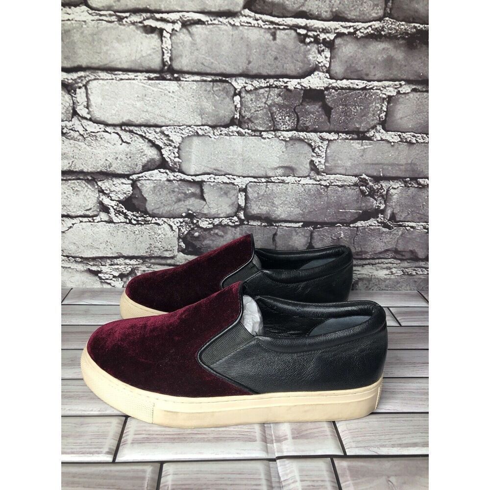 Barney’s New York Red Velvet Suede Slip On Casual Sneakers Shoes Women 36EU/6M U